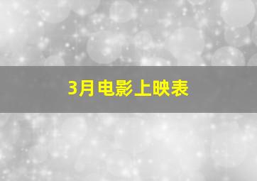 3月电影上映表