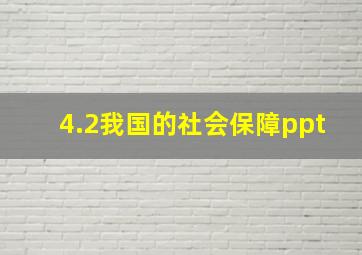 4.2我国的社会保障ppt