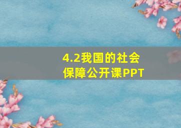 4.2我国的社会保障公开课PPT