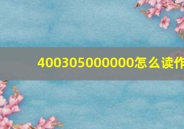 400305000000怎么读作