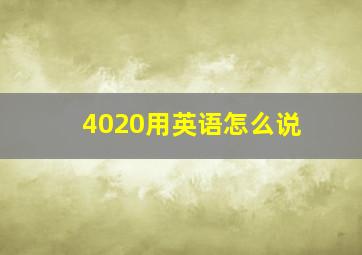 4020用英语怎么说