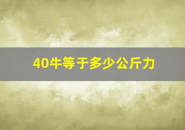 40牛等于多少公斤力