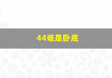 44谁是卧底