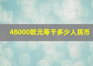 48000欧元等于多少人民币