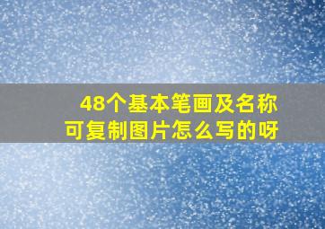 48个基本笔画及名称可复制图片怎么写的呀