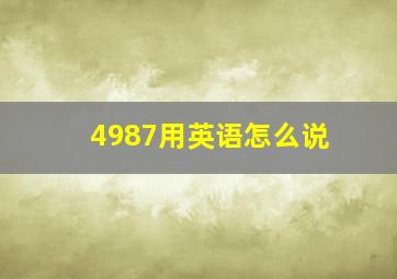 4987用英语怎么说