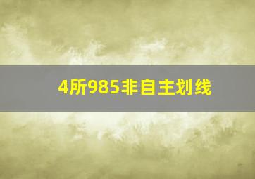 4所985非自主划线