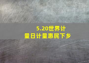 5.20世界计量日计量惠民下乡