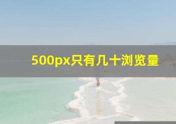 500px只有几十浏览量