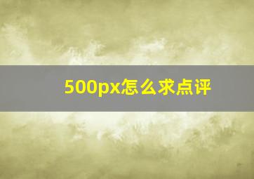 500px怎么求点评