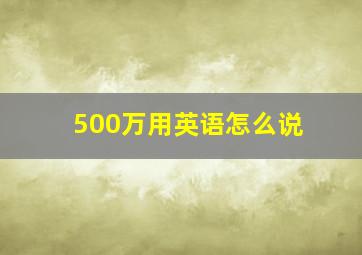 500万用英语怎么说