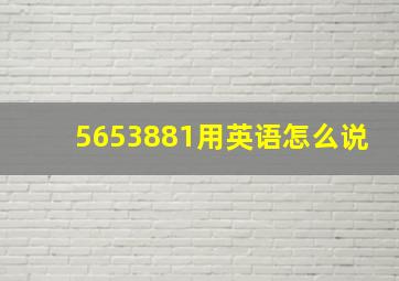 5653881用英语怎么说