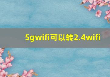 5gwifi可以转2.4wifi