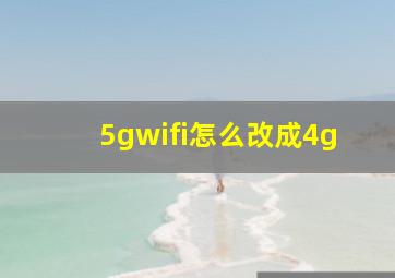 5gwifi怎么改成4g