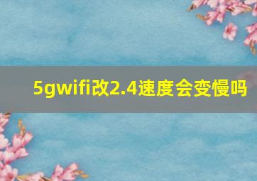 5gwifi改2.4速度会变慢吗