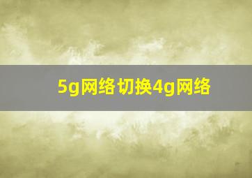 5g网络切换4g网络