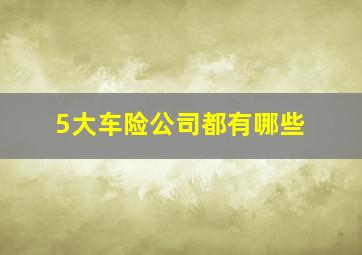 5大车险公司都有哪些