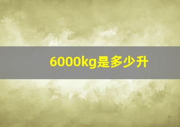 6000kg是多少升