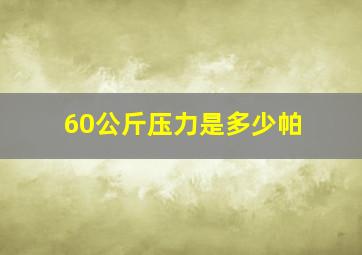 60公斤压力是多少帕