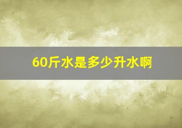 60斤水是多少升水啊