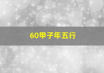 60甲子年五行