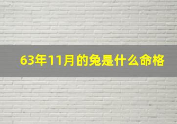 63年11月的兔是什么命格