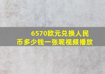 6570欧元兑换人民币多少钱一张呢视频播放