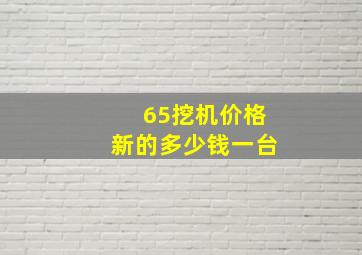 65挖机价格新的多少钱一台