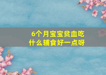 6个月宝宝贫血吃什么辅食好一点呀