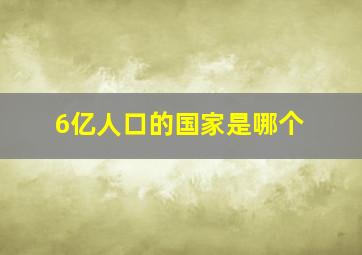 6亿人口的国家是哪个