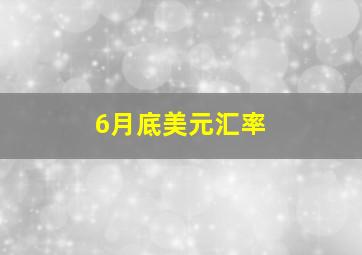 6月底美元汇率