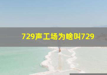 729声工场为啥叫729