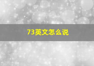 73英文怎么说