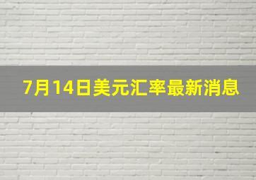 7月14日美元汇率最新消息