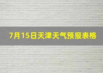 7月15日天津天气预报表格