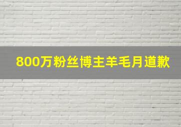 800万粉丝博主羊毛月道歉