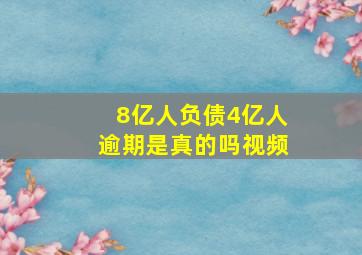 8亿人负债4亿人逾期是真的吗视频