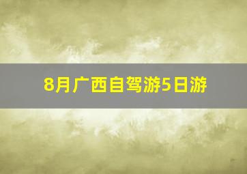 8月广西自驾游5日游