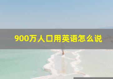 900万人口用英语怎么说