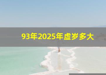 93年2025年虚岁多大