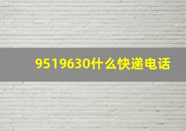 9519630什么快递电话