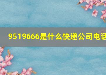 9519666是什么快递公司电话