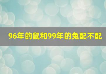 96年的鼠和99年的兔配不配