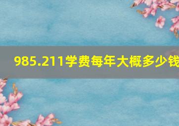 985.211学费每年大概多少钱