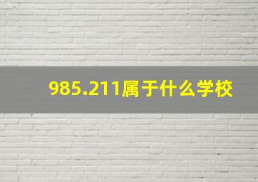 985.211属于什么学校