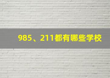 985、211都有哪些学校