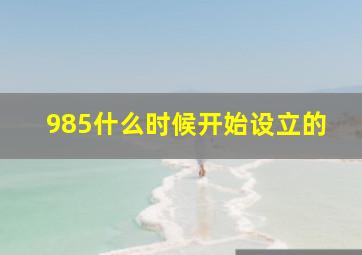 985什么时候开始设立的