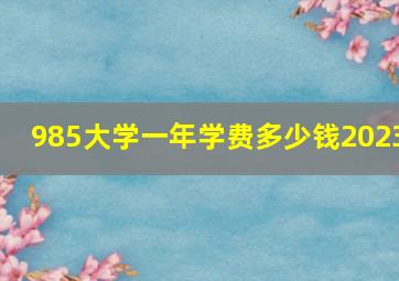 985大学一年学费多少钱2023