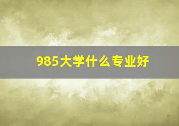 985大学什么专业好