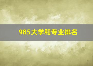 985大学和专业排名